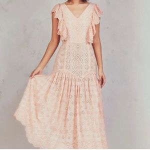 Love Shack fancy eyelet floral print maxi Cressida dress
